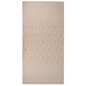 Alfombra de exterior de tejido plano rayas marrones 100x200 cm
