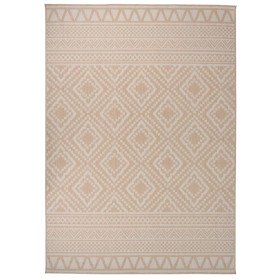 Alfombra de exterior de tejido plano rayas marrones 120x170 cm
