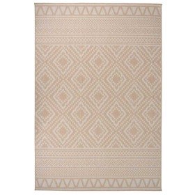 Alfombra de exterior de tejido plano rayas marrones 160x230 cm