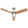 Ceiling fan with light and light brown remote control, 108 cm. by vidaXL, Ceiling fans - Ref: Foro24-51490, Price: 152,96 €, ...