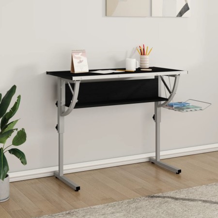 Mesa de dibujo madera y acero negro y gris 110x53x(58-87) cm en Escritorios | Comprar online en Foro24