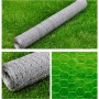 Malla de alambre hexagonal acero galvanizado plateado 1x25 m