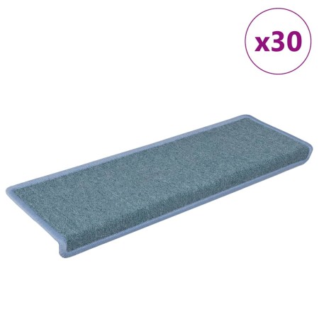 Alfombrillas para escaleras 30 unidades 65x21x4 cm Azul Mar