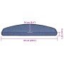 Alfombrillas para escaleras 20 unidades 65x24x4 cm Azul