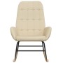 Silla mecedora de tela color crema