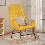 Silla mecedora de tela amarillo mostaza en Mecedoras | Comprar online en Foro24