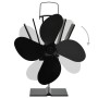 Ventilador de estufa accionado por calor 4 aspas negro de vidaXL, Ventiladores para chimeneas de leña - Ref: Foro24-51241, Pr...