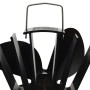 Ventilador de estufa accionado por calor 4 aspas negro de vidaXL, Ventiladores para chimeneas de leña - Ref: Foro24-51241, Pr...