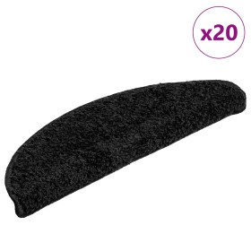 Alfombrillas para escaleras 20 unidades 56x17x3 cm Negro