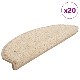 Alfombrillas para escaleras 20 unidades 65x21x4 cm Crema