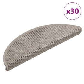 Alfombra autoadhesiva escalera sisal 30 uds 56x17x3 cm plateado