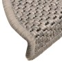 Alfombra autoadhesiva escalera sisal 30 uds 56x17x3 cm plateado