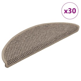 Alfombra autoadhesiva escalera sisal 30 uds beige oscuro