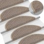 Alfombra autoadhesiva escalera sisal 30 uds beige oscuro