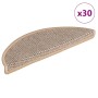 Alfombra autoadhesiva escalera sisal 30 uds beige claro