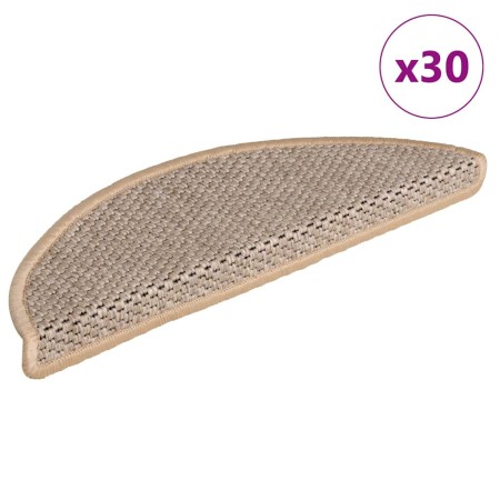 Alfombra autoadhesiva escalera sisal 30 uds beige claro