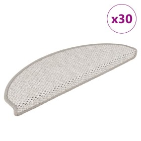 Alfombra autoadhesiva escalera sisal 30 uds 65x21x4 cm Platina