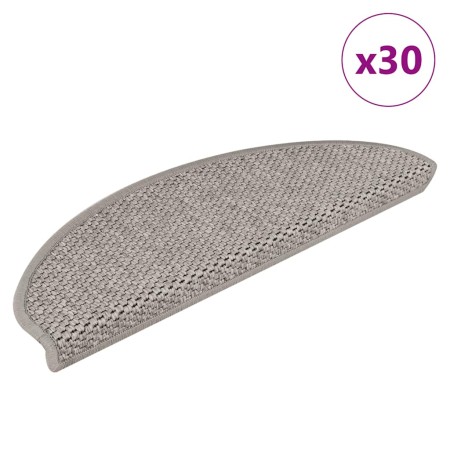 Alfombra autoadhesiva escalera sisal 30 uds 65x21x4 cm plateado