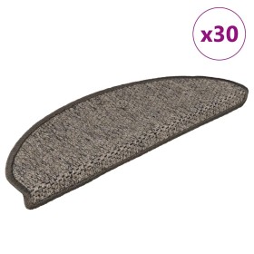 Alfombra autoadhesiva escalera sisal 30 uds marrón beige