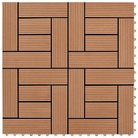 WPC porch tiles 30x30 cm 2 m² brown 22 units by vidaXL, Floors and carpets - Ref: Foro24-277798, Price: 106,86 €, Discount: %