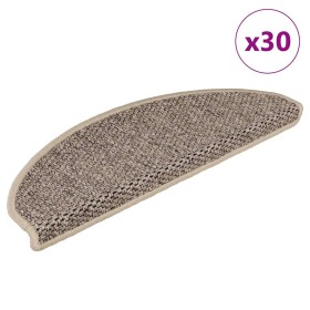 Alfombra autoadhesiva escalera sisal 30 uds beige oscuro