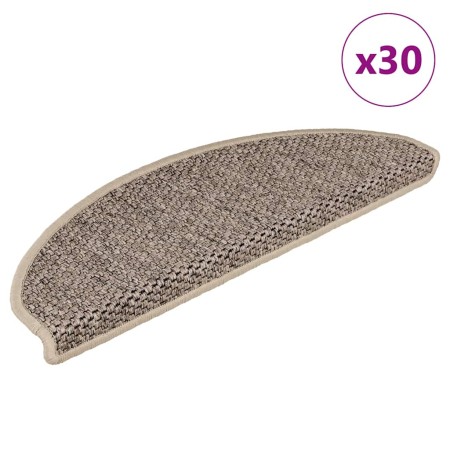 Alfombra autoadhesiva escalera sisal 30 uds beige oscuro