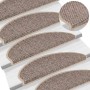 Alfombra autoadhesiva escalera sisal 30 uds beige oscuro