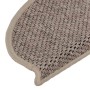 Alfombra autoadhesiva escalera sisal 30 uds beige oscuro