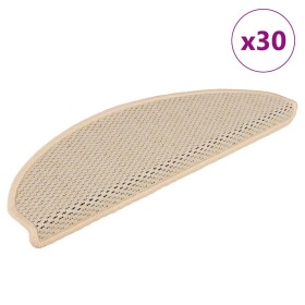 Alfombra autoadhesiva escalera sisal 30 uds 65x21x4 cm Berber