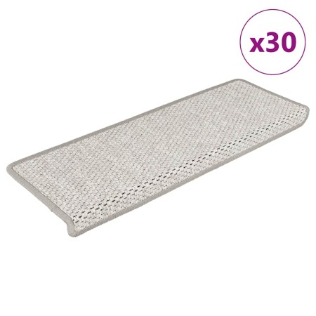 Alfombra autoadhesiva escalera sisal 30 uds 65x21x4 cm Platina