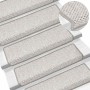 Alfombra autoadhesiva escalera sisal 30 uds 65x21x4 cm Platina