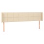 Cream fabric headboard with LED 163x16x78/88 cm by vidaXL, Headboards and footboards - Ref: Foro24-3123247, Price: 68,56 €, D...