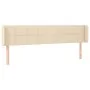 Cream fabric headboard with LED 163x16x78/88 cm by vidaXL, Headboards and footboards - Ref: Foro24-3123247, Price: 72,90 €, D...