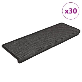 Alfombra autoadhesiva escalera sisal 30 uds 65x21x4cm antracita
