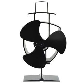 Heat Powered Stove Fan 3 Blades Black by vidaXL, Wood-burning fireplace fans - Ref: Foro24-51236, Price: 36,89 €, Discount: %