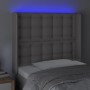 Cabecero con LED cuero sintético gris 83x16x118/128cm de vidaXL, Cabeceros y pies de cama - Ref: Foro24-3124124, Precio: 80,1...