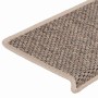 Alfombra autoadhesiva escalera sisal 30 uds beige oscuro