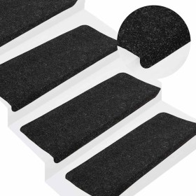 Alfombrilla autoadhesiva escalera 30uds antracita65x24,5x3,5 cm