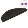 Alfombrilla autoadhesiva escalera 20 uds negro 56x17x3 cm