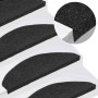 Alfombrilla autoadhesiva escalera 20 uds negro 65x22,5x3,5 cm