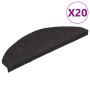 Alfombrilla autoadhesiva escalera 20 uds negro 65x22,5x3,5 cm