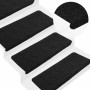 Alfombrilla autoadhesiva escalera 30 uds negro 65x24,5x3,5 cm