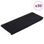 Alfombrilla autoadhesiva escalera 30 uds negro 65x24,5x3,5 cm