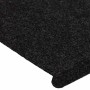 Alfombrilla autoadhesiva escalera 30 uds negro 65x24,5x3,5 cm