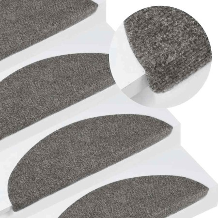 Alfombrilla autoadhesiva escalera 20 uds gris 56x17x3 cm
