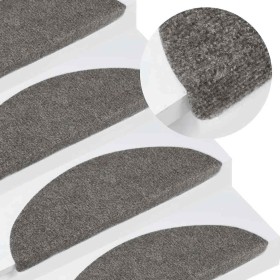 Alfombrilla autoadhesiva escalera 30 uds gris 56x17x3 cm