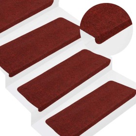 Alfombrilla autoadhesiva escalera 30 uds rojo 65x24,5x3,5 cm