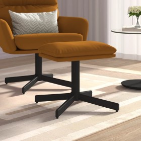 Reposapiés de terciopelo marrón 60x60x36 cm