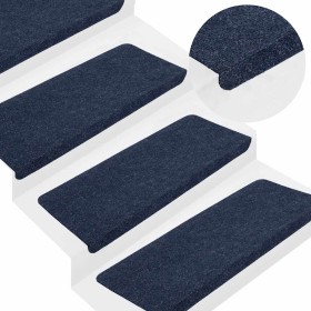 Alfombrilla autoadhesiva escalera 30 uds azul 65x24,5x3,5 cm