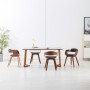 Sillas de comedor 4 unidades tela y madera curvada gris oscuro
